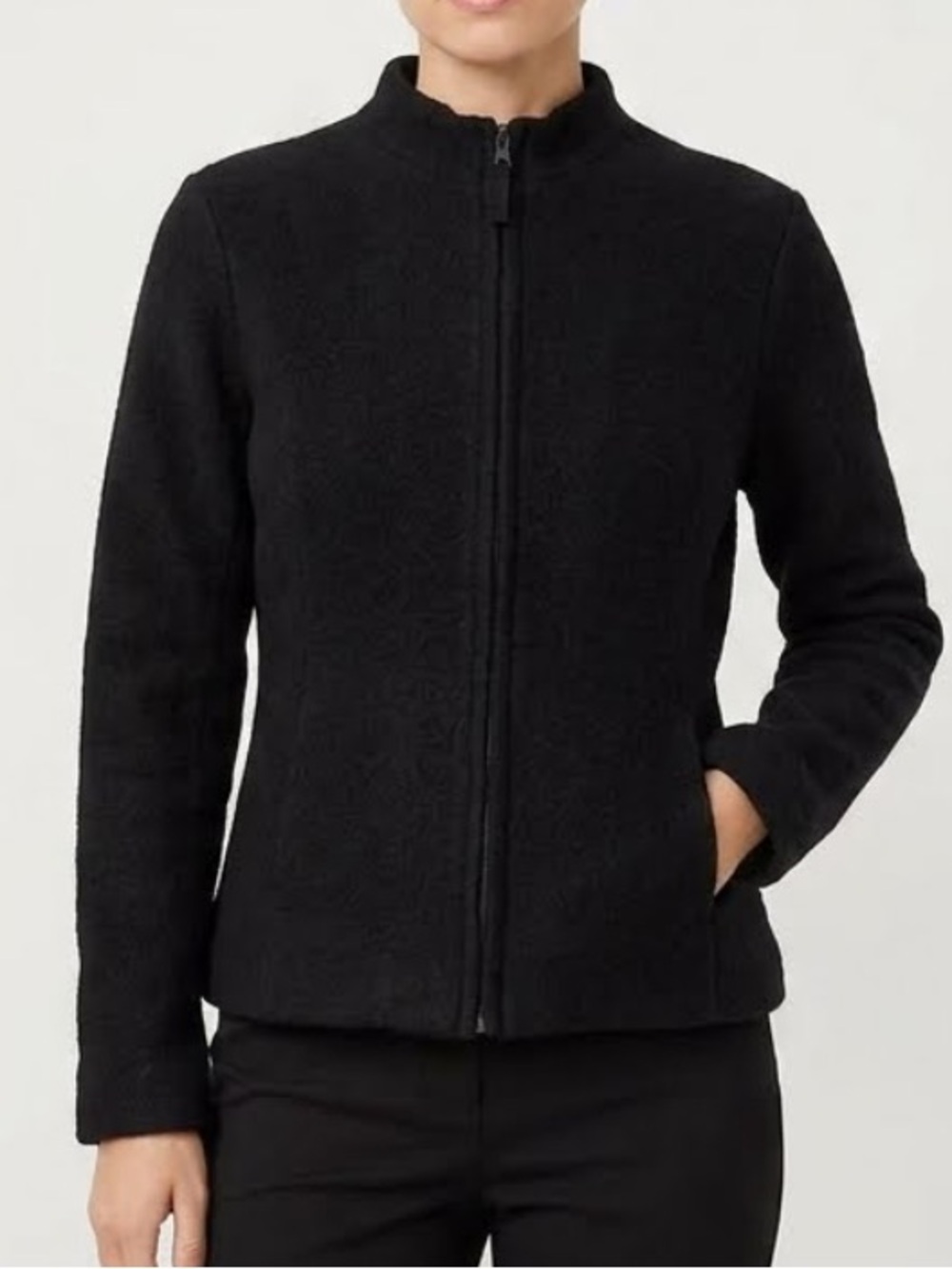 LOFT Vintage 90s Wool Zip Up Mock Neck Blazer Jacket Size 2